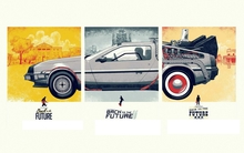 minimalistic movies back to the future time machine delorean dmc12 2560x1600 wallpaper 